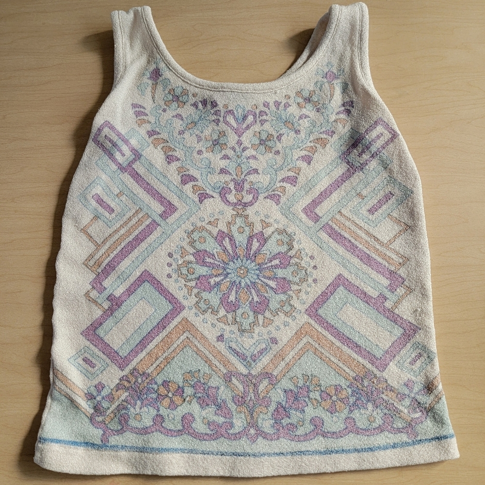 Bohemian Geometric Patterned Tank Top Medium